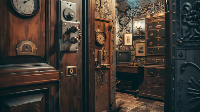 intricate escape room with vintage theme